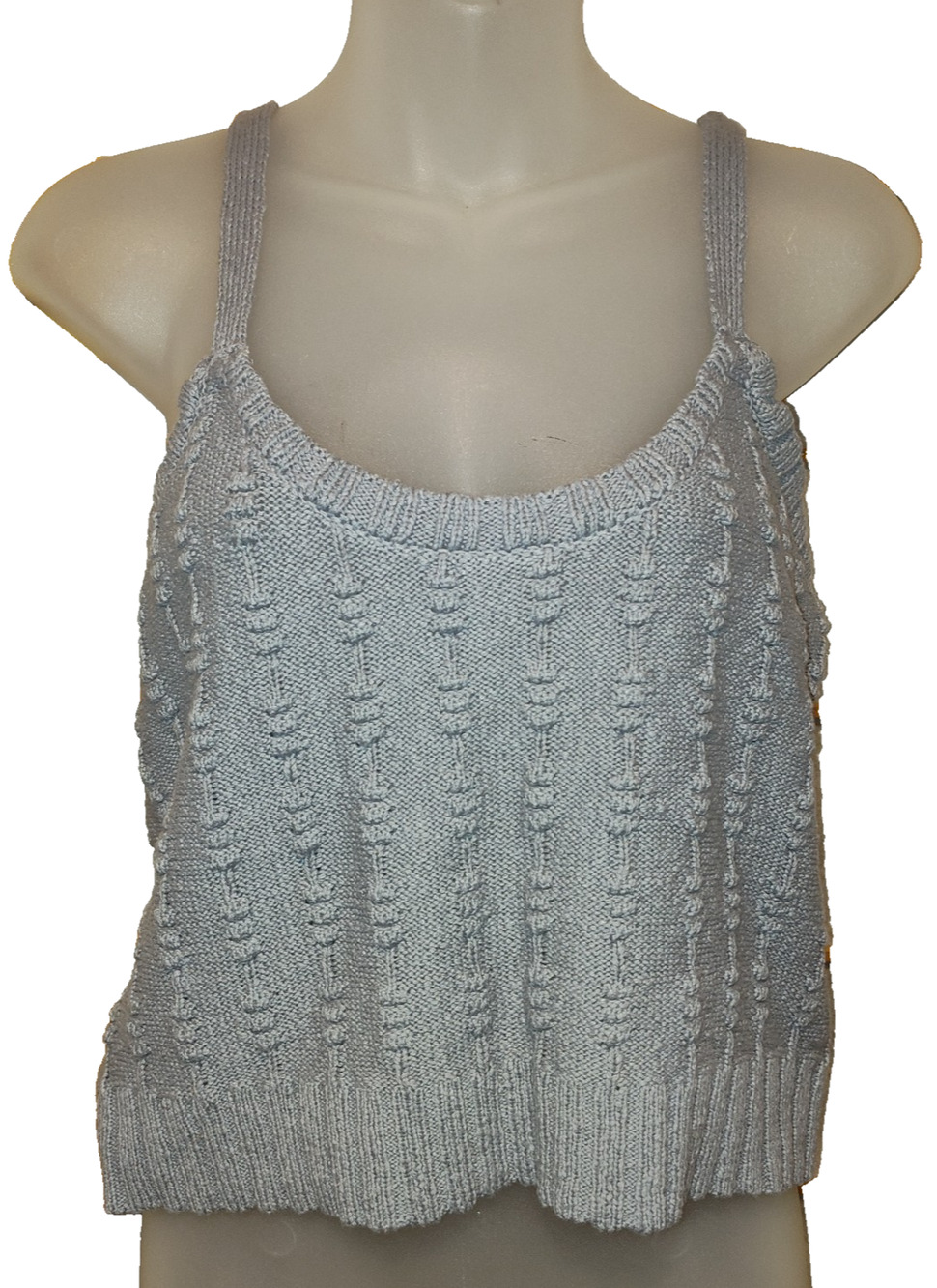Weekend Women's Gray Knit Textured Sleeveless Camisole Tank Top Size L BG24